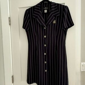 Black and White Buttoned Sheath Mini Dress